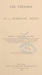 On oxygen as a remedial agent