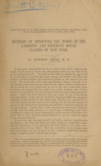 Methods of improving the homes of the laboring and tenement house classes of New York