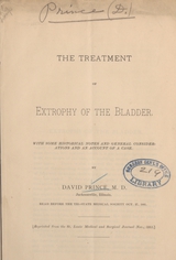 The treatment of extrophy of the bladder: with some historical notes and general considerations and an account of a case