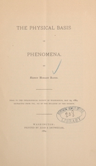 The physical basis of phenomena