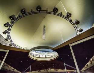 [Interior view of the roof, looking up from the library's rotunda]