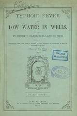 Typhoid fever and low water in wells