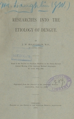 Researches into the etiology of dengue