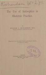 The use of antiseptics in obstetric practice