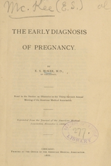 The early diagnosis of pregnancy
