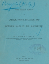 The direct action of calcium, sodium, potassium, and ammonium salts on the bloodvessels