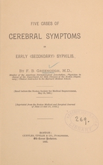 Five cases of cerebral symptoms in early (secondary) syphilis