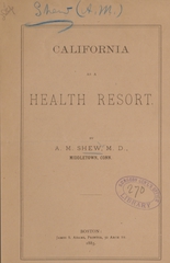 California as a health resort