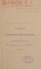 A catalogue of chemical periodicals
