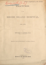Fractures at the Rhode Island Hospital, 1868-1878