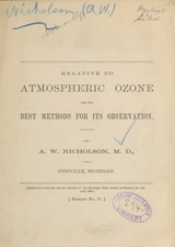 Relative to atmospheric ozone, and the best methods for its observation