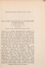 The early diagnosis of pulmonary tuberculosis