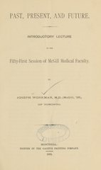 Past, present, and future: introductory lecture to the fifty-first session of McGill Medical Faculty