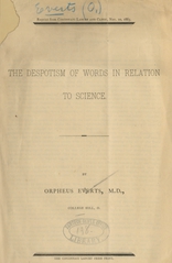 The despotism of words in relation to science