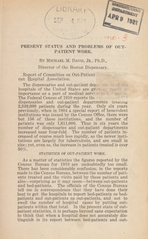 Present status and problems of out-patient work