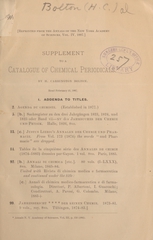 Supplement to a catalogue of chemical periodicals