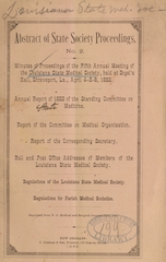 Minutes of proceedings of the fifth Annual Meeting of the Louisiana State Medical Society: held at Bogel's Hall, Shreveport, La., April 4-5-6, 1883