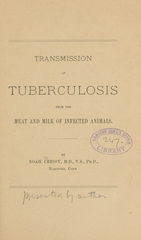 Transmission of tuberculosis from the meat and milk of infected animals