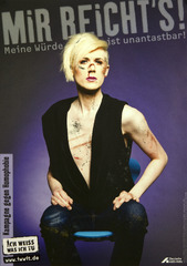 Mir reicht's!: Meine Würde ist unantastbar! : Kampagne gegen Homophobie : [man with short blond hair]