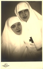[Two Latvian nurses wearing veils]