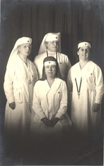 [Red Cross officers 1917-1918]: [Mrs. Mayaries, center] : [Mrs. Littlefield behind her]