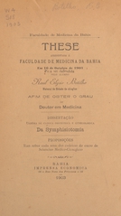 Da symphisiotomia: these apresentada á Faculdade de Medicina da Bahia em 16 de outubro de 1903 para ser defendida afim de obter o grau de doutor em medicina