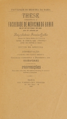 Concepção pathogenica e diagnostica dos tremores: these apresentada á Faculdade de Medicina da Bahia em 25 de outubro de 1905 para ser defendida afim de obter o gráu de doutor em medicina
