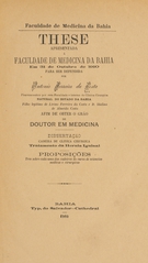 Tratamento da hernia iguinal: these apresentada á Faculdade de Medicina da Bahia em 31 de outubro de 1910 para ser defendida afim de obter o gráo de doutor em medicina