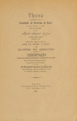 Das psychopolinevrites (syndroma de Korsakoff): these apresentada á Faculdade de Medicina da Bahia em 24 de outubro de 1905 para ser defendida afim de obter o gráo de doutor em medicina