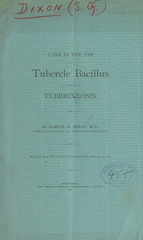 Care in the use of tubercle bacillus as a remedy in tuberculosis