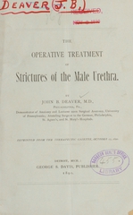 The operative treatment of strictures of the male urethra