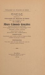 Contribução para o estudo do mal de Chagas na Bahia: these apresentada á Faculdade de Medicina da Bahia em 5 de novembro de 1912 para ser defendida afim de obter o gráu de doutor em medicina