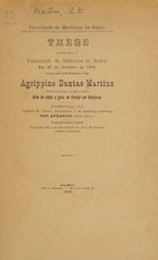 Das aphasias (ligeiro esboço): these apresentada á Faculdade de Medicina da Bahia em 30 de outubro de 1902 para ser defendida afim de obter o gráo de doutor em medicina