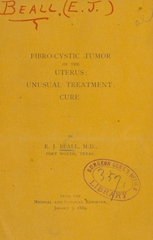 Fibro-cystic tumor of the uterus, unusual treatment, cure