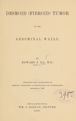 Desmoid (fibroid) tumor of the abdominal walls