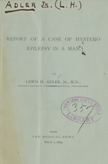 Report of a case of hystero-epilepsy in a man