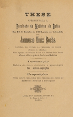 Das oophoro-salpingites: these apresentada á Faculdade de Medicina da Bahia em 31 de outubro de 1910, para ser defendida afim de obter o gráo de doutor em medicina