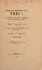 Alimentação do soldado: these apresentada á Faculdade de Medicina da Bahia em 31 de outubro de 1910 para ser defendida afim de obter o gráo de doutor em medicina