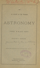 An account of the progress in astronomy in the year 1886