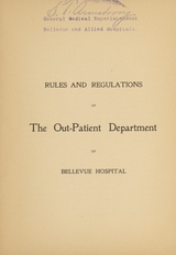 Rules and regulations of the Out-Patient Department of Bellevue Hospital