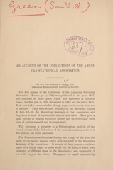 An account of the Collections of the American Statistical Association