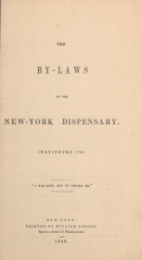 The by-laws of the New-York Dispensary: instituted 1790