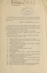 Questions upon a course of forty lectures in human physiology for the use of the candidates for graduation at the Medical School of Maine, session of 1875