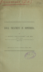 Local treatment in diphtheria