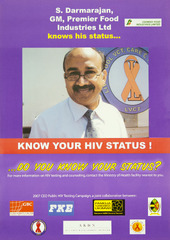 Know your HIV status!: S. Darmarajan, GM, Premier Food Industries Ltd knows his status ... do you know your status?