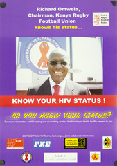 Know your HIV status!: Richard Omwela, chairman, Kenya Rugby Football Union, knows his status ... do you know your status?