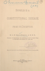 Syphilis is a constitutional disease from its inception