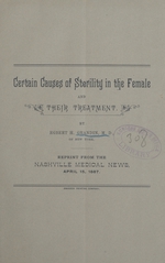 Certain causes of sterility in the female and their treatment