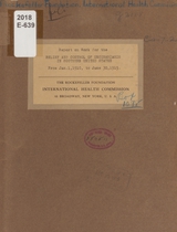 Report on work for the relief and control of uncinariasis in southern United States from Jan.1, 1910 to June 30, 1915