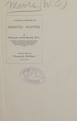 A clinical lecture on herpes zoster